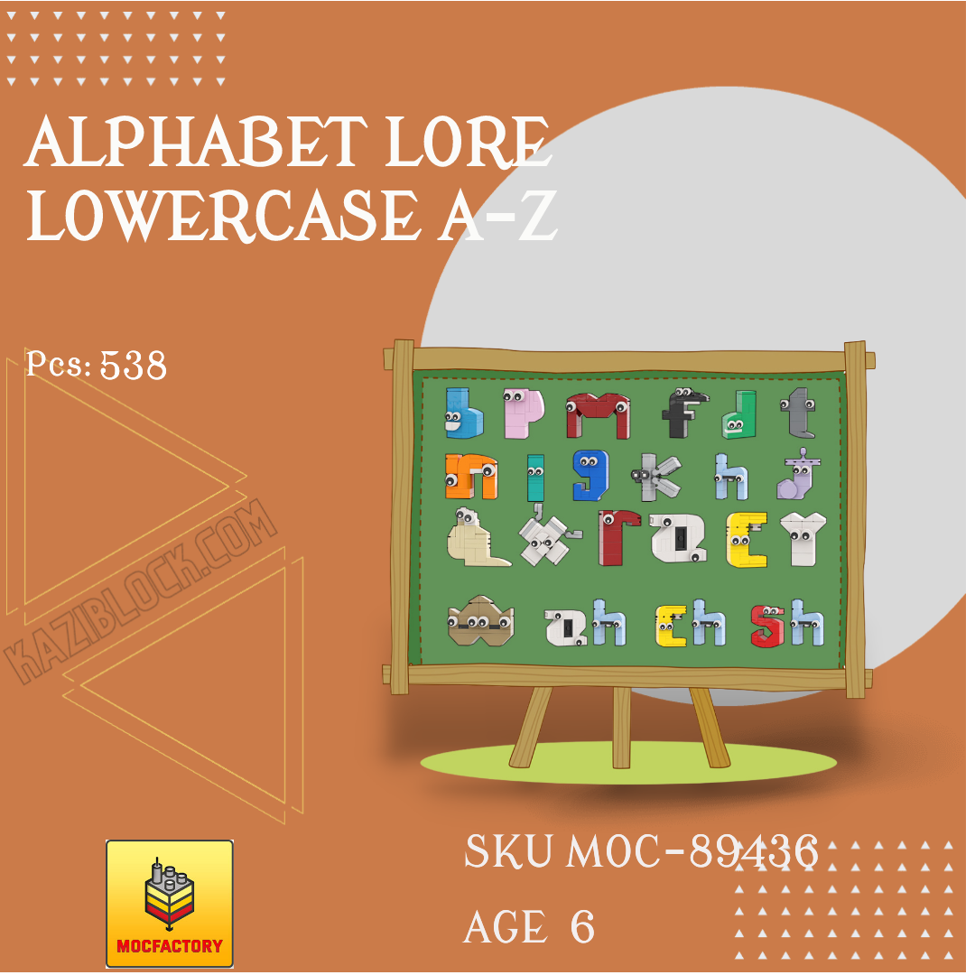 MOC Factory™ 89436 Alphabet Lore Lowercase A-Z brick set